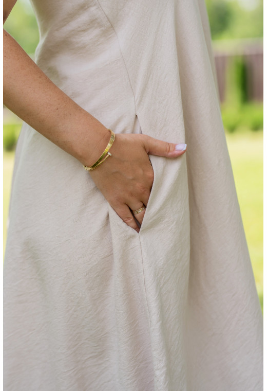 Бежевий сарафан льон — 815085. Maritel. Зображення 2 Бежевий сарафан льон — 815085. Maritel. Зображення 2