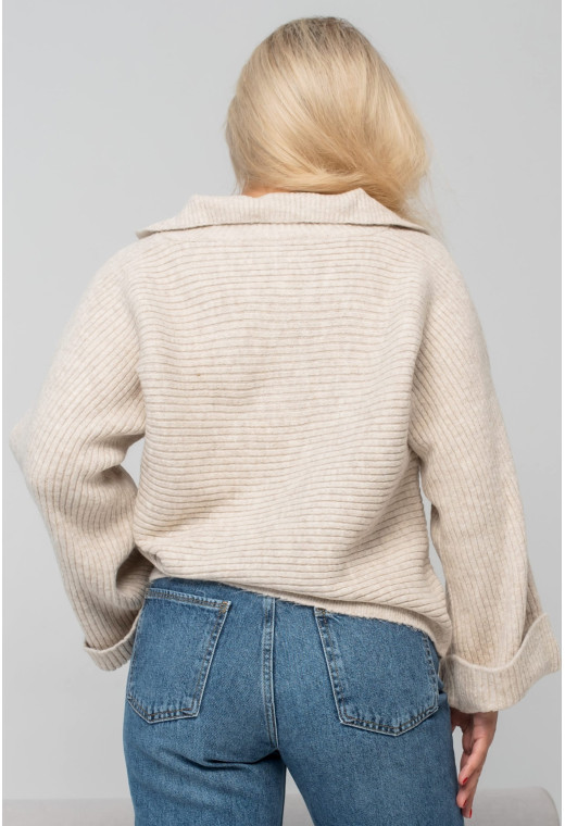 Бежевий светр поло — 407283. Maritel. Зображення 1 Бежевий светр поло — 407283. Maritel. Зображення 1