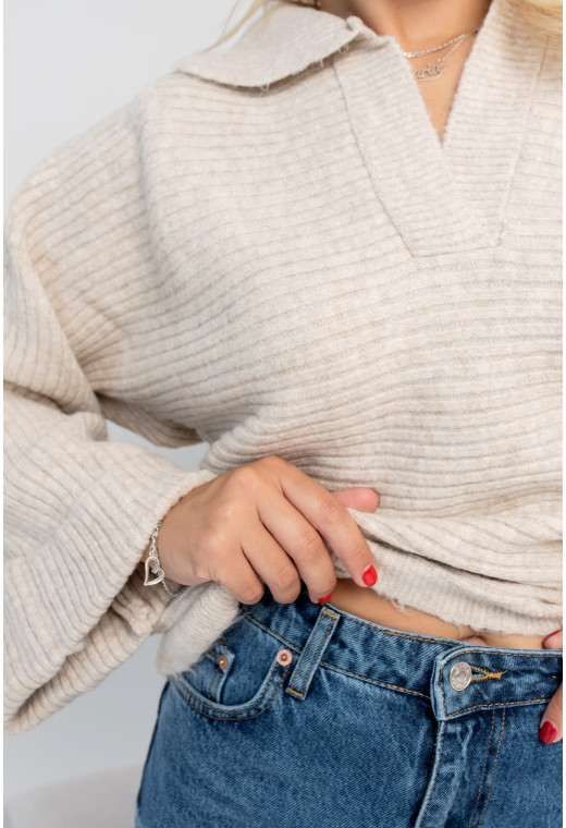 Бежевий светр поло — 407283. Maritel. Зображення 2 Бежевий светр поло — 407283. Maritel. Зображення 2