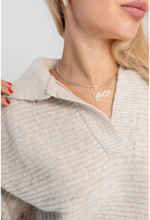 Бежевий светр поло — 407283. Maritel. Зображення 3 Бежевий светр поло — 407283. Maritel. Зображення 3