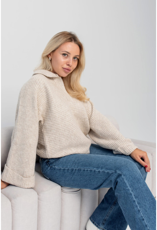 Бежевий светр поло — 407283. Maritel. Зображення 5 Бежевий светр поло — 407283. Maritel. Зображення 5