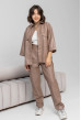 Бежевый костюм с экокожи — 363584. Maritel Бежевый костюм с экокожи — 363584. Maritel