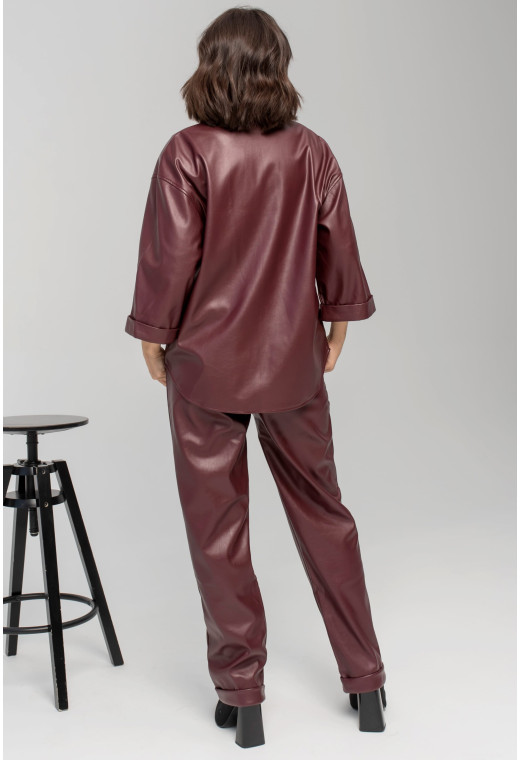 Бордовий костюм з екошкіри — 633987. Maritel. Зображення 2 Бордовий костюм з екошкіри — 633987. Maritel. Зображення 2