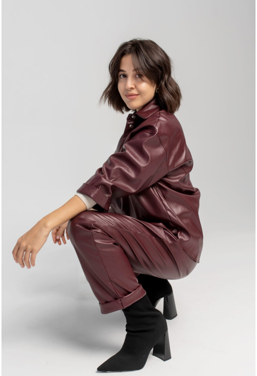 Бордовий костюм з екошкіри — 633987. Maritel. Зображення 3 Бордовий костюм з екошкіри — 633987. Maritel. Зображення 3