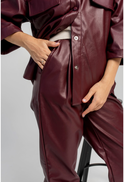 Бордовий костюм з екошкіри — 633987. Maritel. Зображення 5 Бордовий костюм з екошкіри — 633987. Maritel. Зображення 5