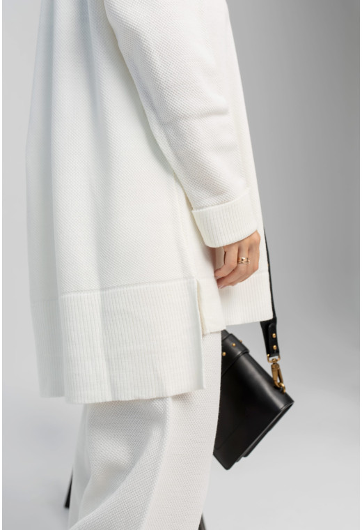 Молочный вязаный костюм с туникой — 575187. Maritel. Изображенние 3 Молочный вязаный костюм с туникой — 575187. Maritel. Изображенние 3