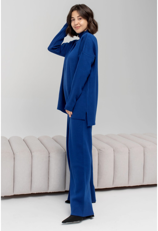 Синий вязаный костюм с туникой — 265773. Maritel. Изображенние 1 Синий вязаный костюм с туникой — 265773. Maritel. Изображенние 1