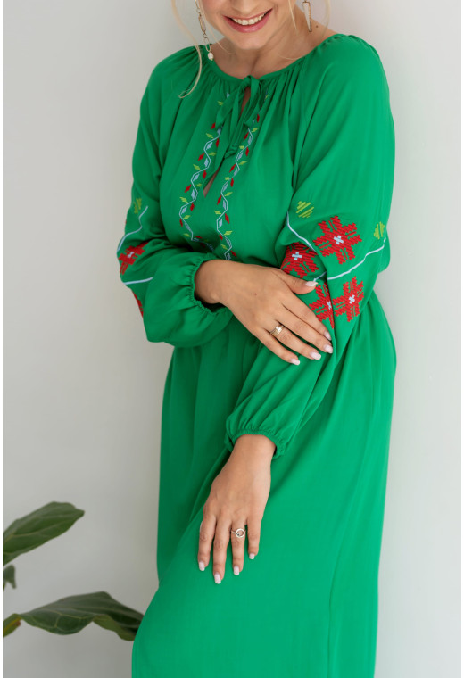 Зелена сукня Україна з вишивкою — 554231. Maritel. Зображення 4 Зелена сукня Україна з вишивкою — 554231. Maritel. Зображення 4
