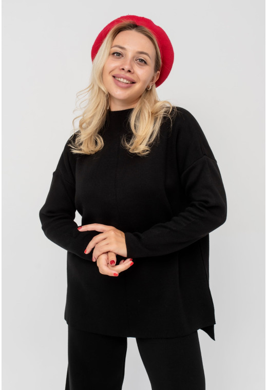 Черный вязаный костюм с туникой — 839487. Maritel. Изображенние 1 Черный вязаный костюм с туникой — 839487. Maritel. Изображенние 1