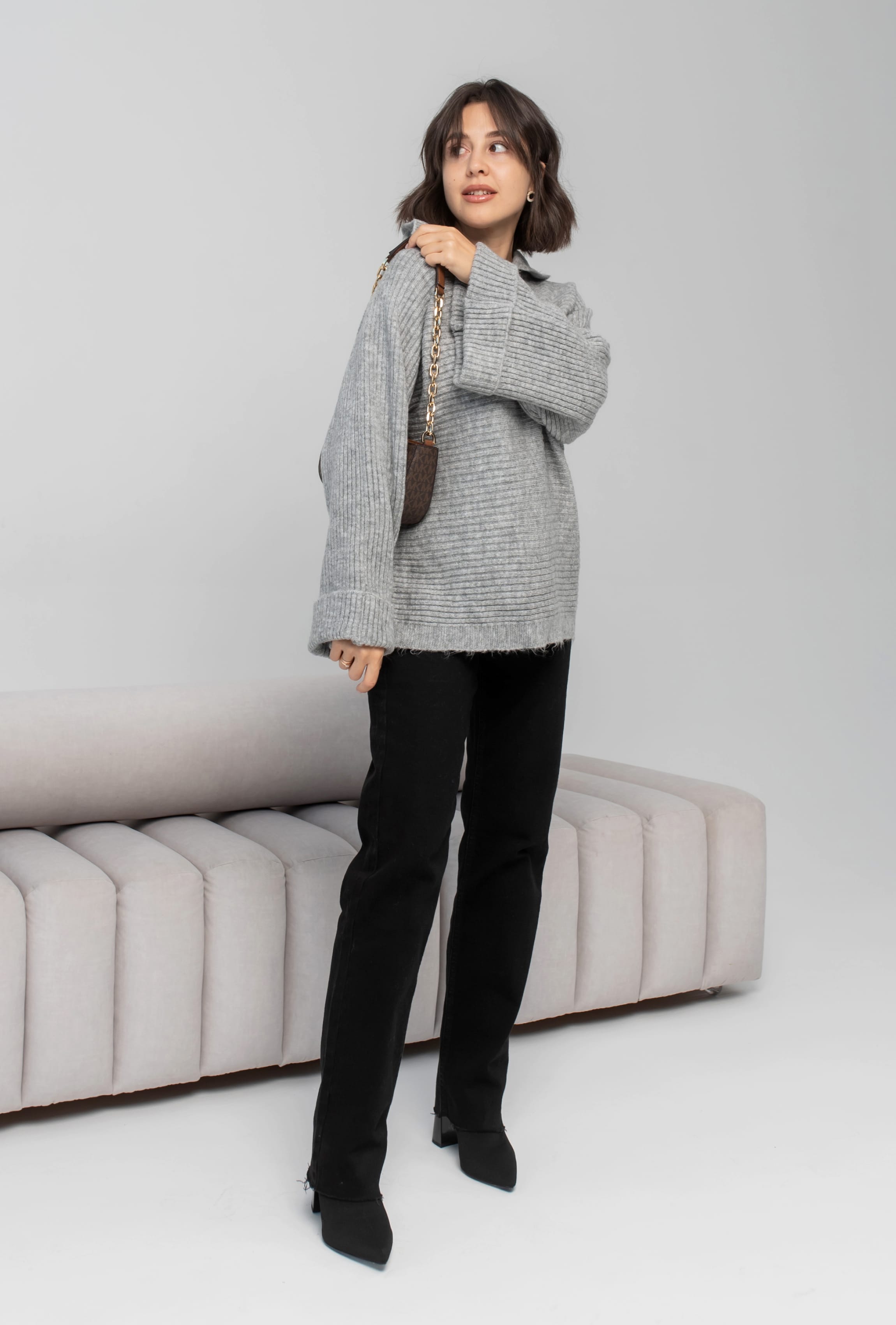 Сірий светр поло —  186593. Maritel. Зображення 4