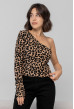 Коричневая кофта леопард на одно плечо — 549348. Maritel Коричневая кофта леопард на одно плечо — 549348. Maritel