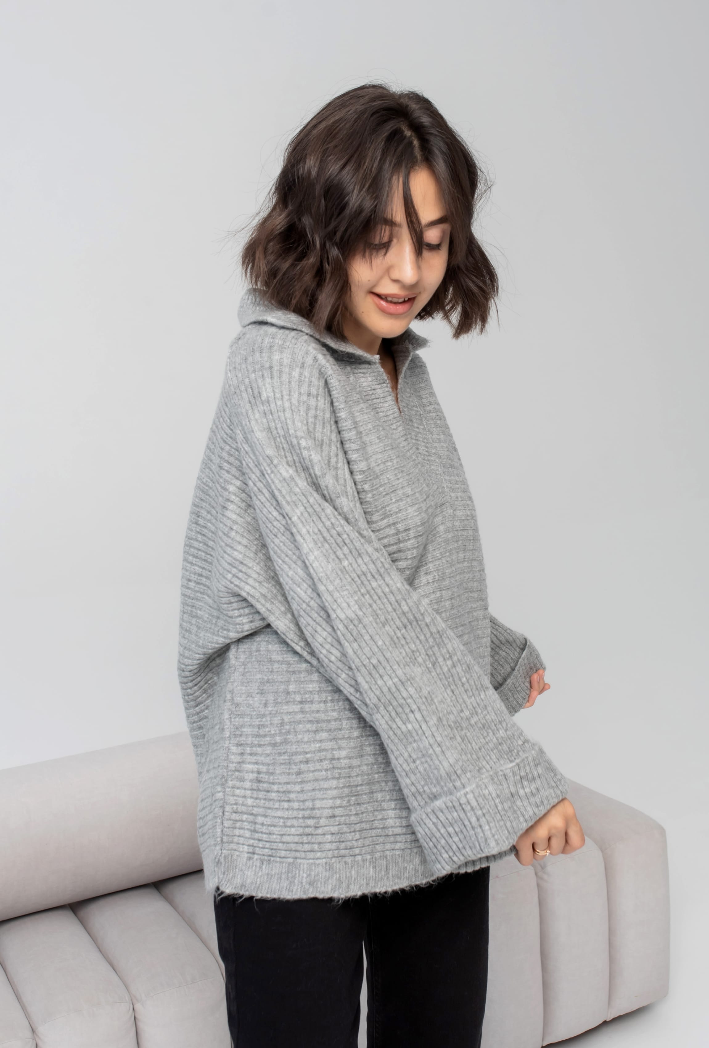 Сірий светр поло —  186593. Maritel. Зображення 3