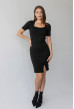 Чорна сукня квадратний виріз з коротким рукавом — 628474. Maritel Чорна сукня квадратний виріз з коротким рукавом — 628474. Maritel