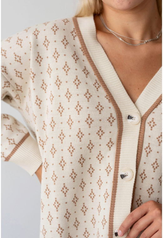 Бежевий кардиган з роговими гудзиками — 313343. Maritel. Зображення 3 Бежевий кардиган з роговими гудзиками — 313343. Maritel. Зображення 3
