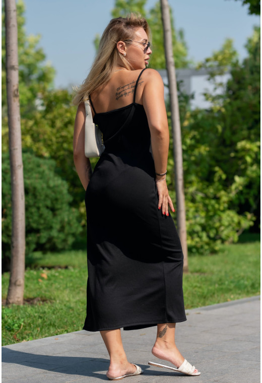 Чорна сукня в рубчик на бретелях —  795396. Maritel. Зображення 2 Чорна сукня в рубчик на бретелях —  795396. Maritel. Зображення 2