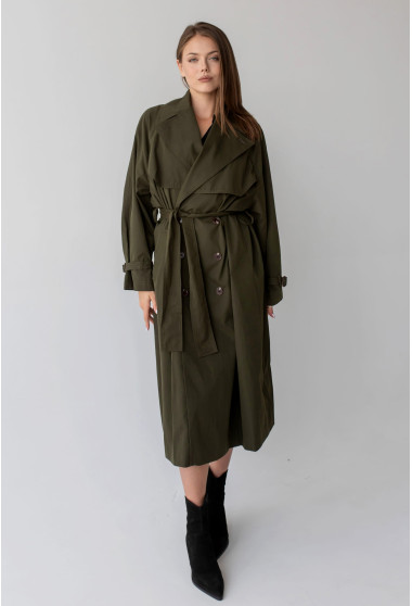 Подовжений тренч хакі . Maritel. Зображення 6
