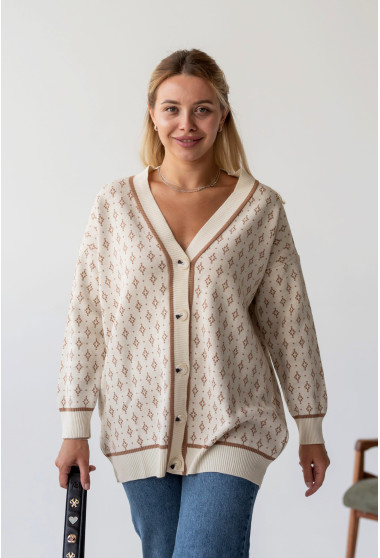 Бежевий кардиган з роговими гудзиками. Maritel. Зображення 11