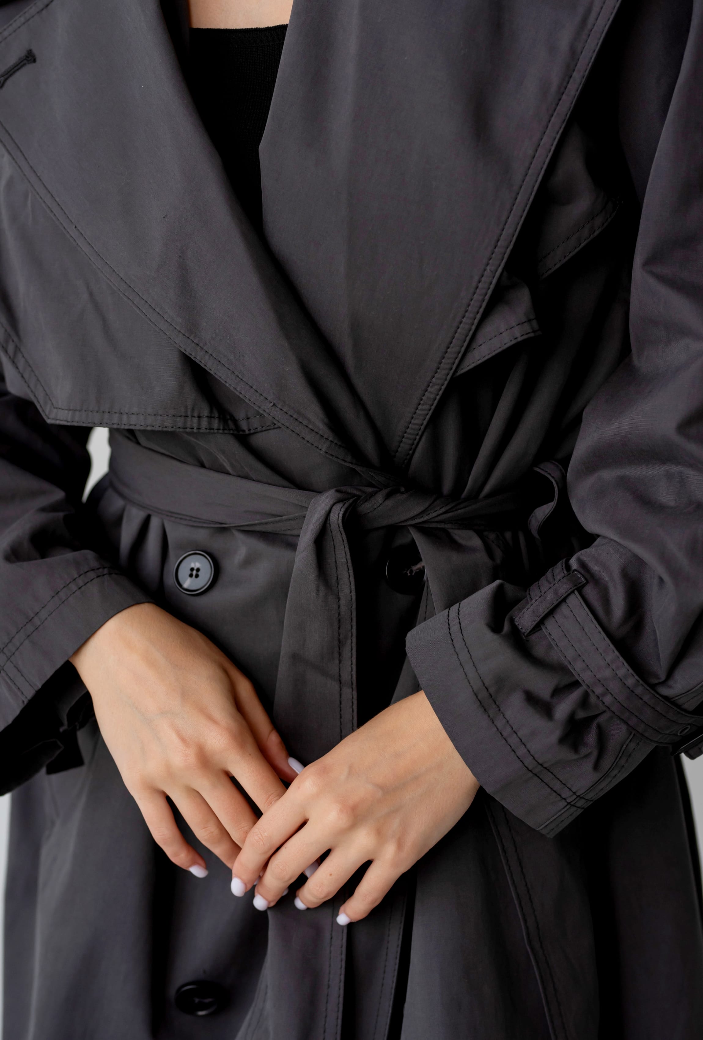 Графитовый тренч удлиненный —  742793. Maritel. Изображенние 4