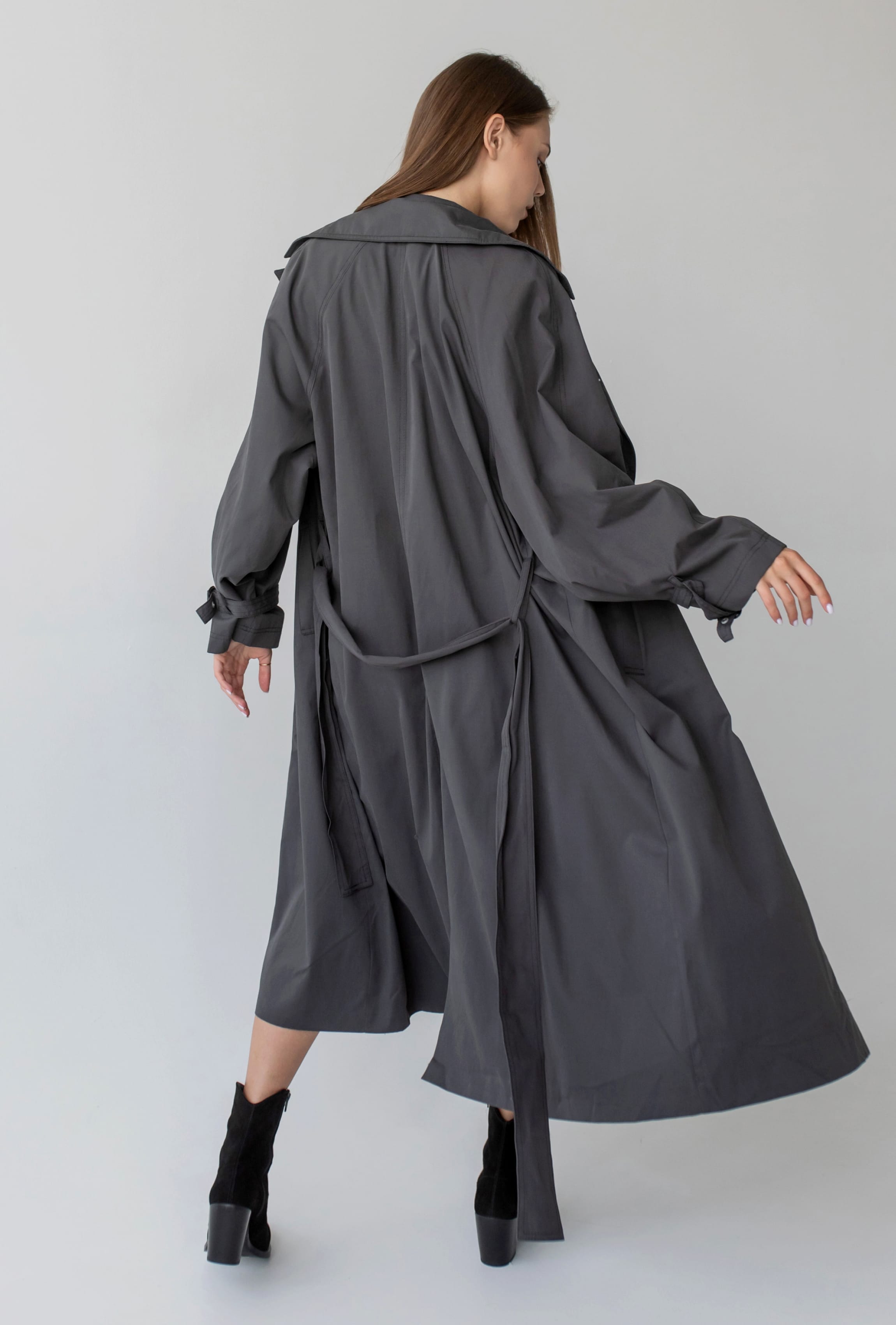 Графитовый тренч удлиненный —  742793. Maritel. Изображенние 1