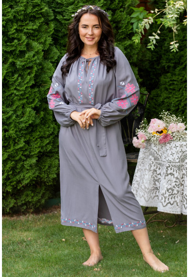 Серое платье Украина с вишивкой. Maritel. Изображенние 5