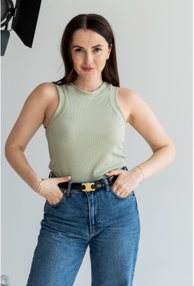 Оливковая майка в рубчик. Maritel. Изображенние 12