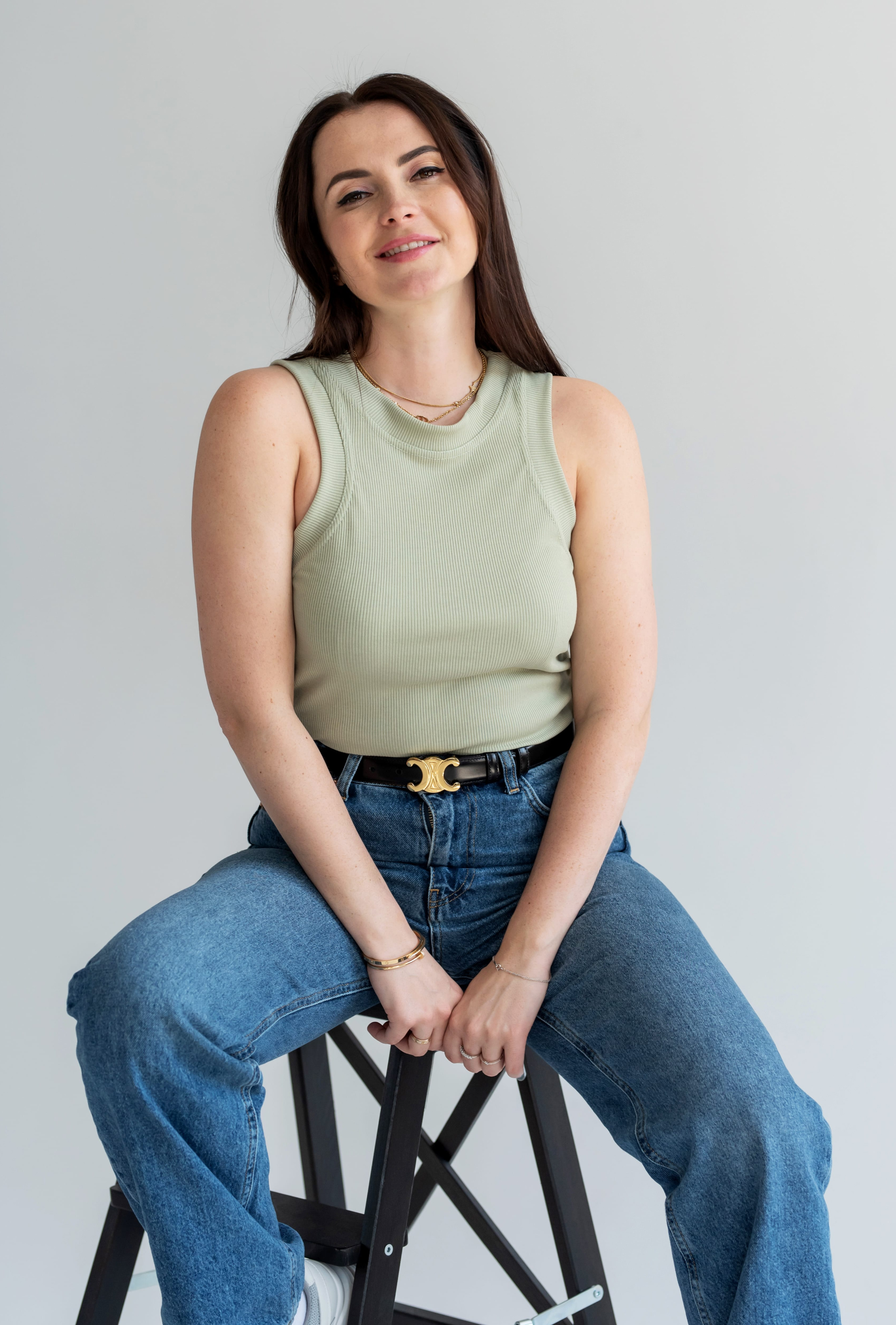 Оливковая майка в рубчик —  996389. Maritel. Изображенние 3