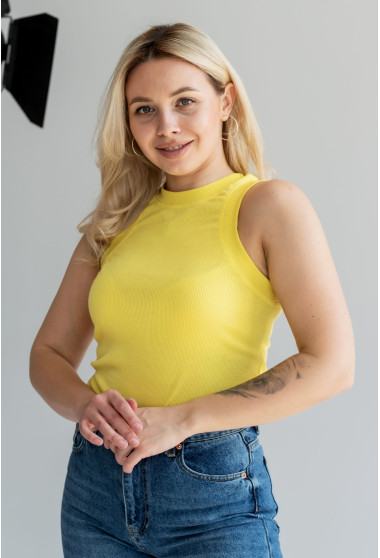 Желтая майка в рубчик. Maritel. Изображенние 3