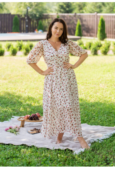 Белое платье шифон в цветок. Maritel. Изображенние 4