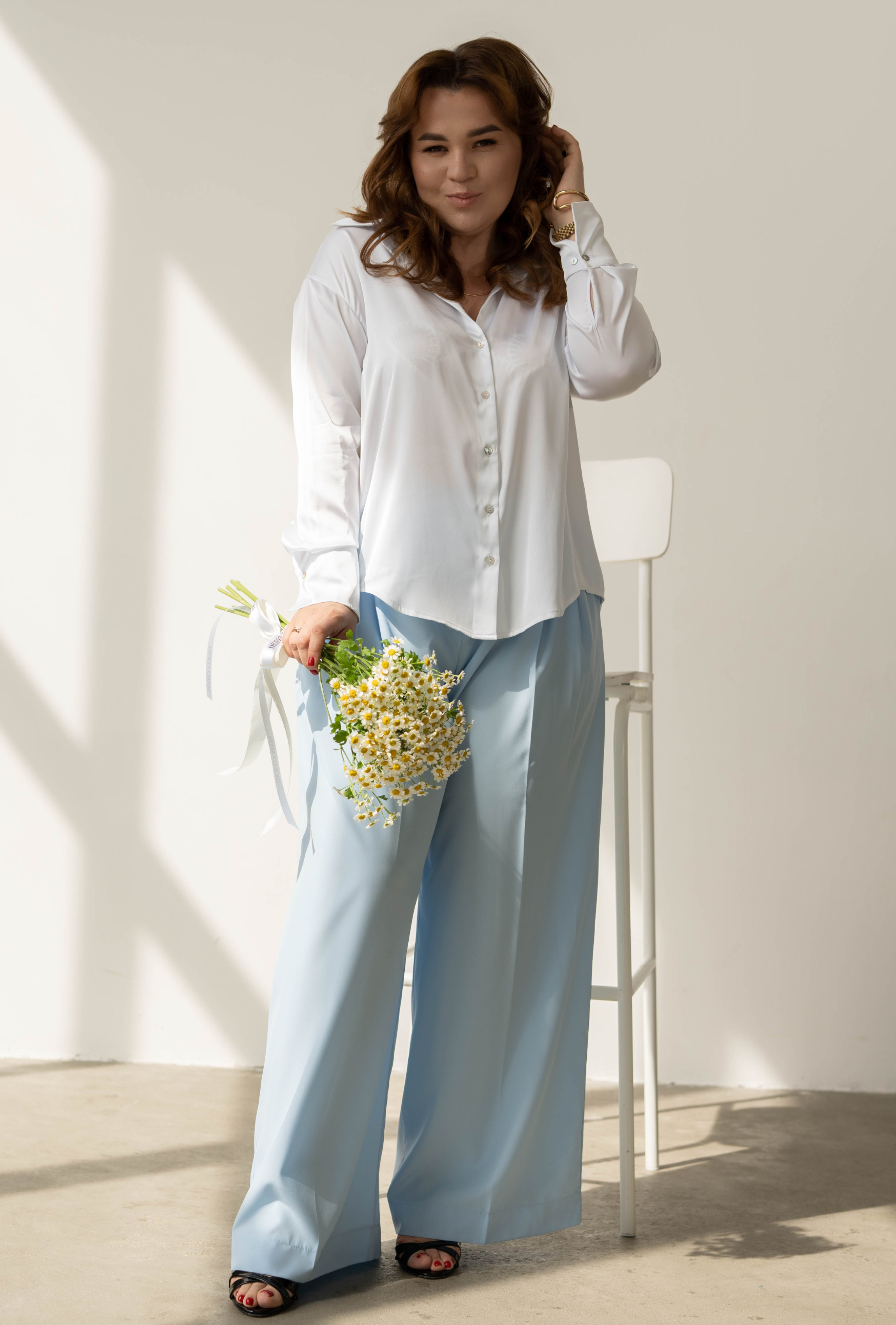 Біла шовкова сорочка —  631598. Maritel. Зображення 2