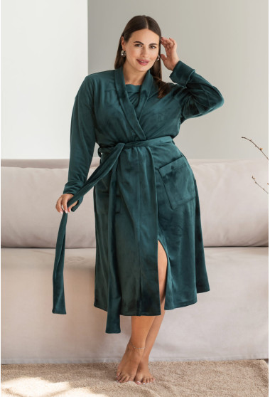 Смарагдовий велюровий халат. Maritel. Зображення 5