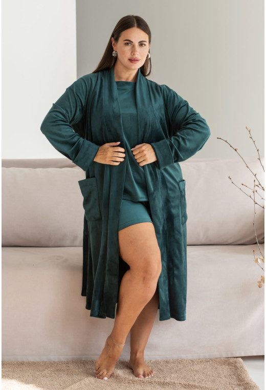 Изумрудный велюровый халат — 887168. Maritel. Изображенние 1 Изумрудный велюровый халат — 887168. Maritel. Изображенние 1