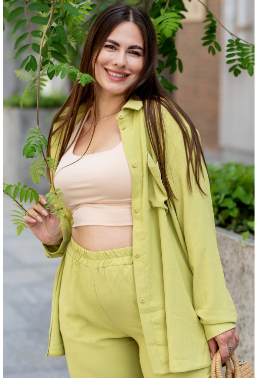 Оливковый костюм жатка — 764121. Maritel. Изображенние 2 Оливковый костюм жатка — 764121. Maritel. Изображенние 2