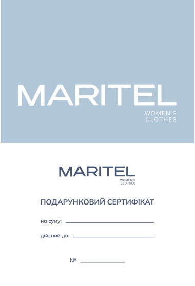 Подарунковий сертифікат від Maritel' на 1000 грн.. Maritel. Зображення 1
