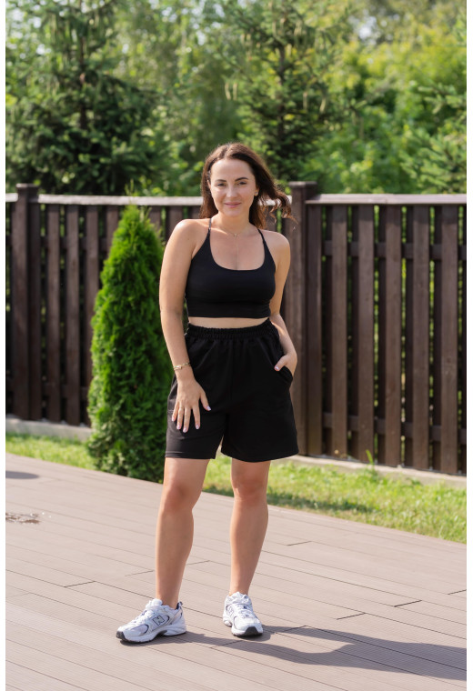 Чорні шорти двонитка. Maritel. Зображення 2 Чорні шорти двонитка. Maritel. Зображення 2