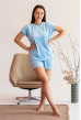 Голубая велюровая пижама шортами обри — 942632. Maritel Голубая велюровая пижама шортами обри — 942632. Maritel