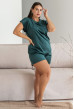 Изумрудная велюровая пижама обри с шортами — 107337. Maritel Изумрудная велюровая пижама обри с шортами — 107337. Maritel