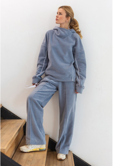 Серый костюм флис с капюшоном. Maritel. Изображенние 2