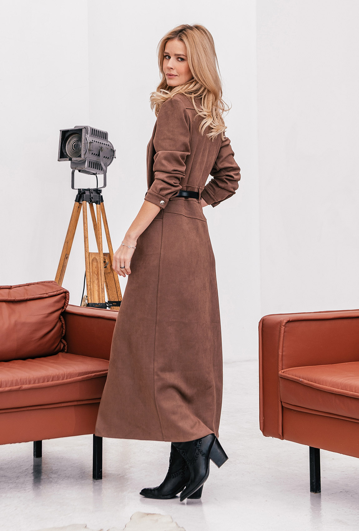 Бежева замшева сукня —  154508. Maritel. Зображення 3