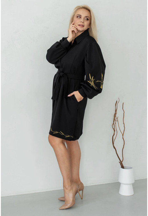 Черное платье с журавлями — 886835. Maritel. Изображенние 1 Черное платье с журавлями — 886835. Maritel. Изображенние 1