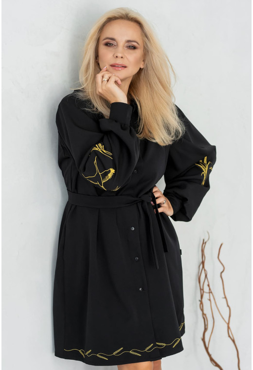 Черное платье с журавлями — 886835. Maritel. Изображенние 3 Черное платье с журавлями — 886835. Maritel. Изображенние 3