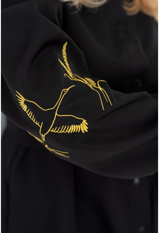 Черное платье с журавлями — 886835. Maritel. Изображенние 4 Черное платье с журавлями — 886835. Maritel. Изображенние 4