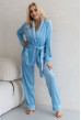 Голубой велюровый костюм шаль с карманами — 947451. Maritel Голубой велюровый костюм шаль с карманами — 947451. Maritel