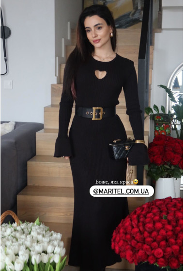 Чорна сукня в'язка з серцем. Maritel. Зображення 10