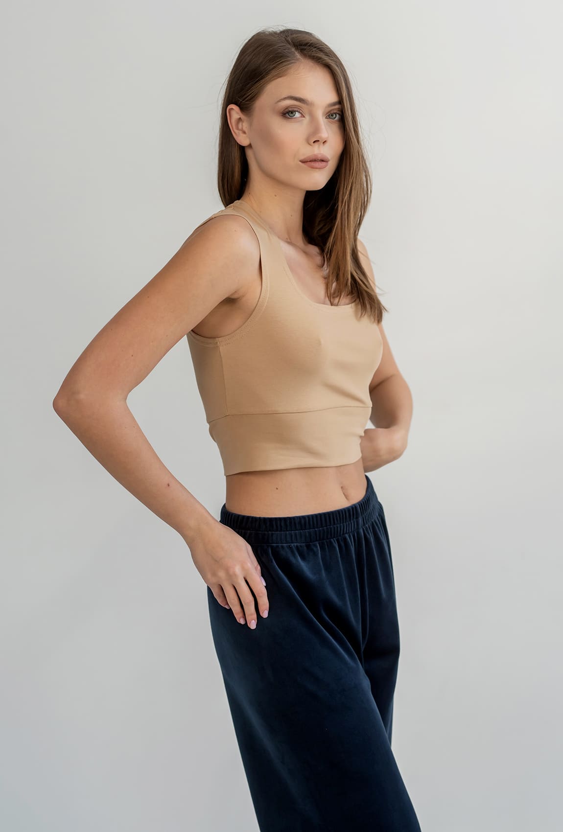 Бежевый топ кулир —  739592. Maritel. Изображенние 1