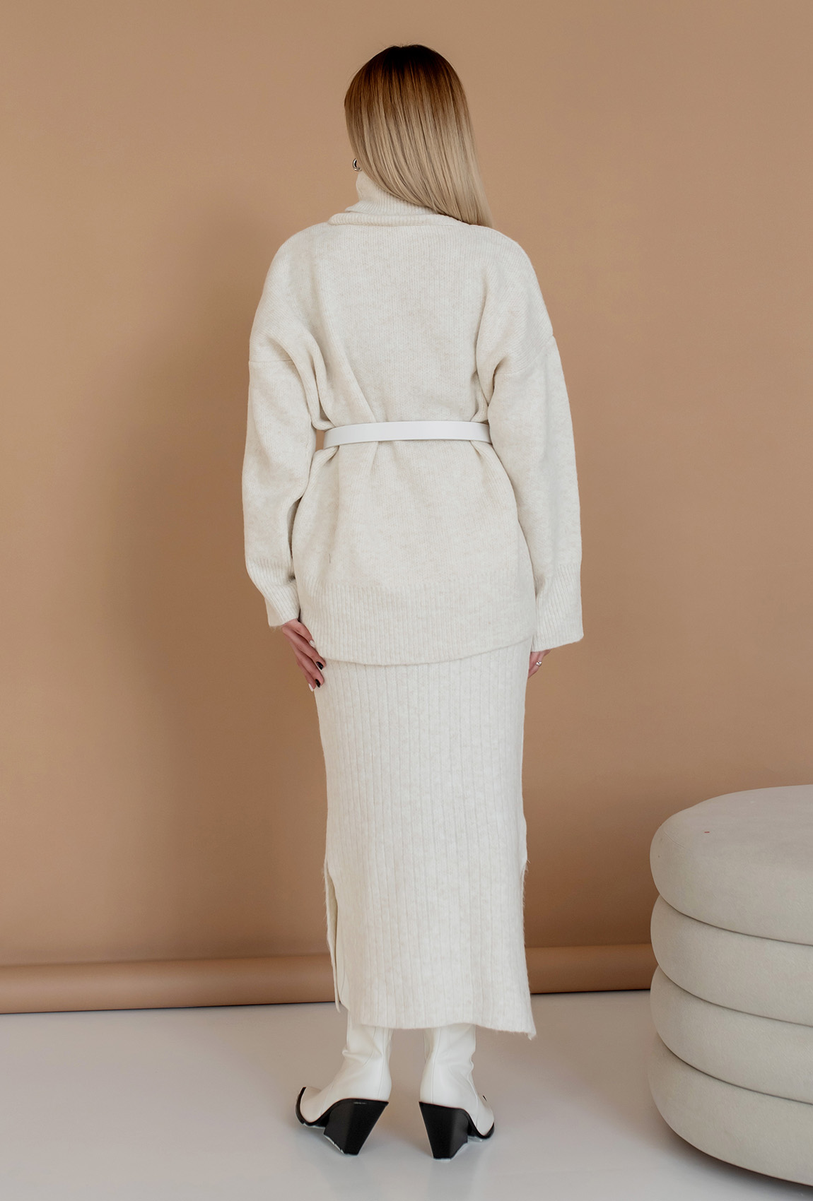 Костюм в'язка зі спідницею молоко —  340315. Maritel. Зображення 2