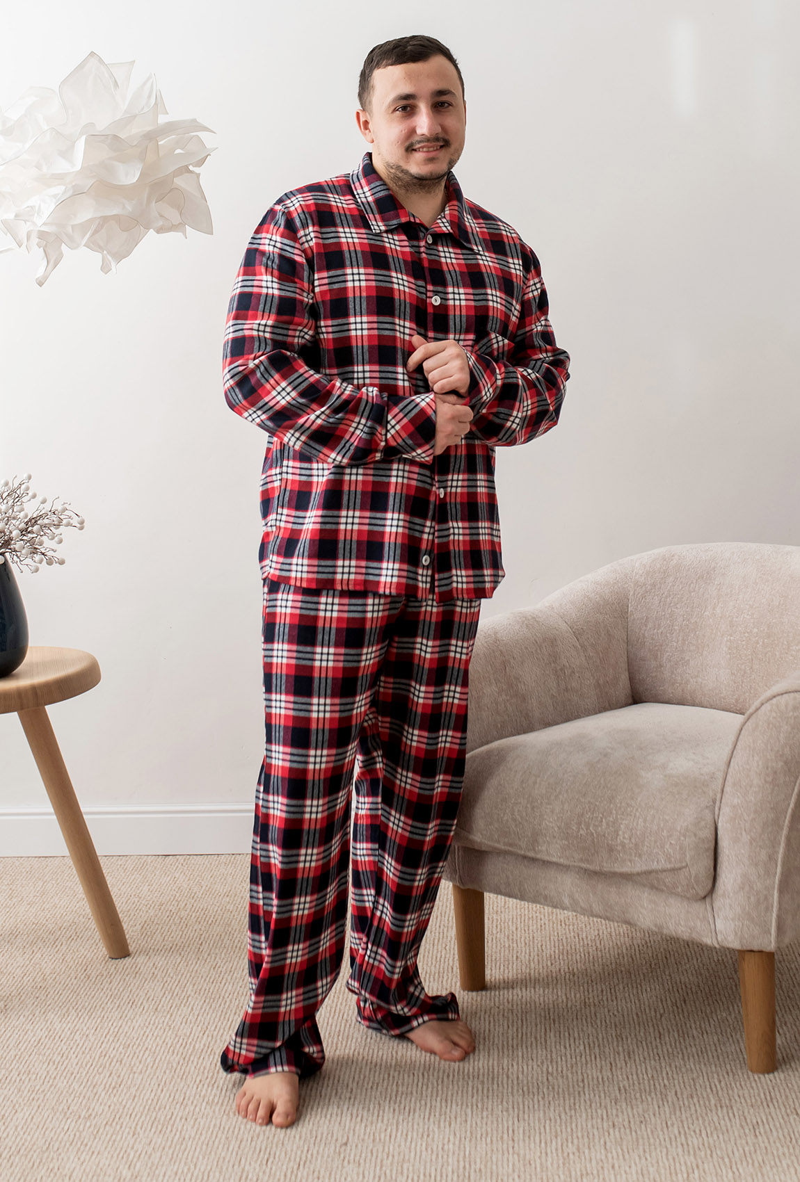Червона чоловіча піжама в клітинку —  886691. Maritel