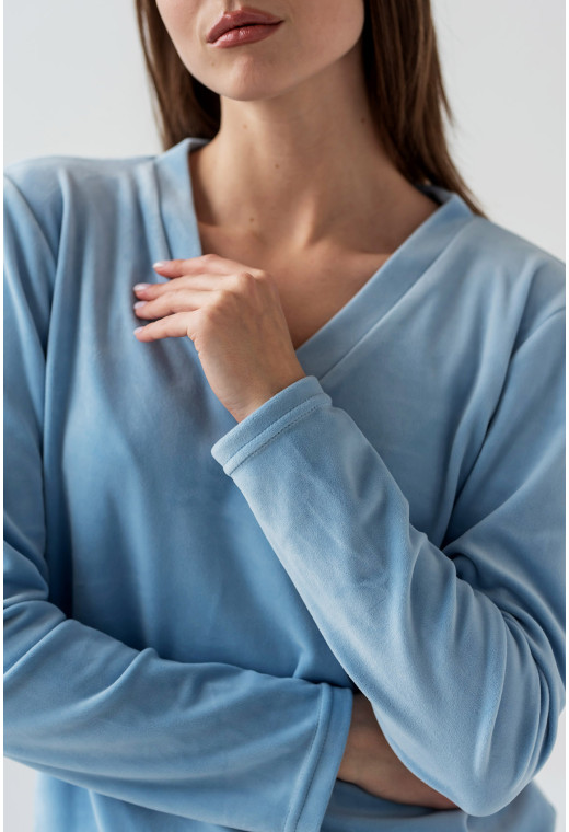 Блакитний домашній велюровий костюм— 143048. Maritel. Зображення 5 Блакитний домашній велюровий костюм— 143048. Maritel. Зображення 5