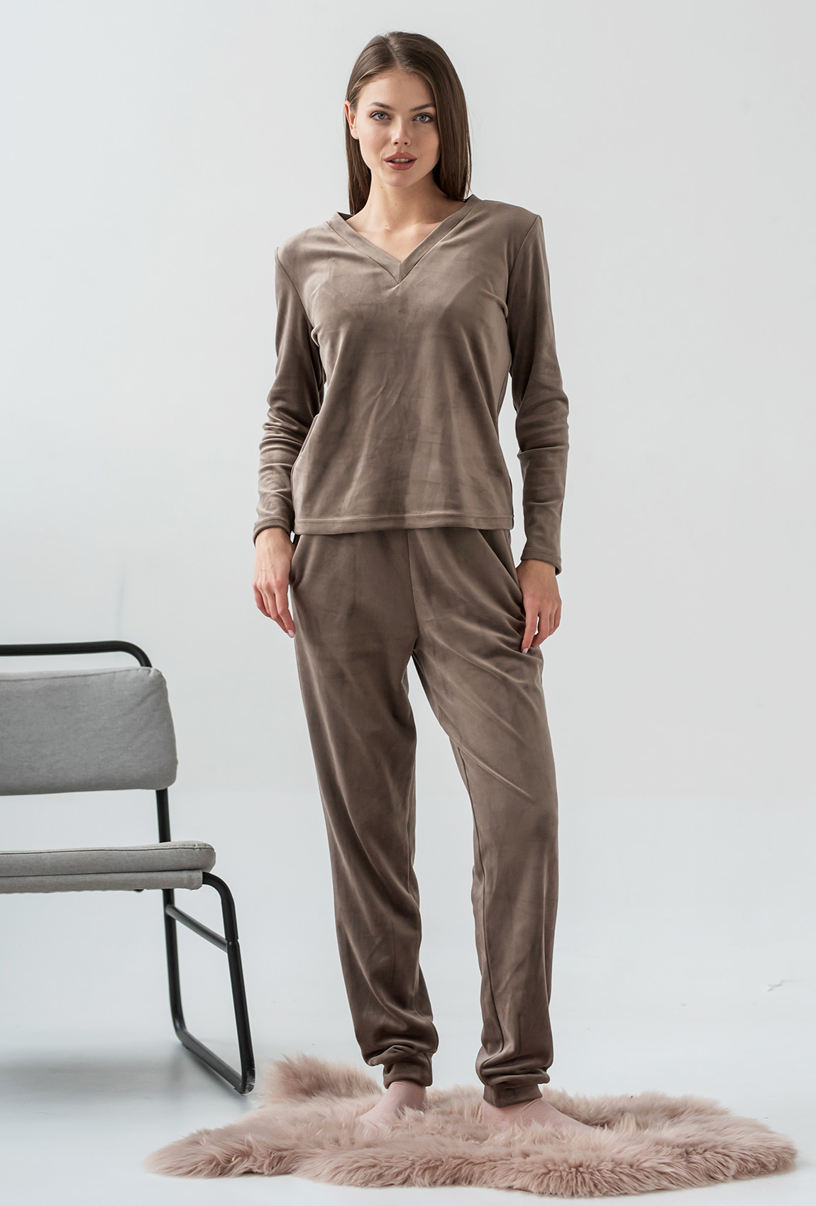 Бронзовий домашній велюровий костюм —  957645. Maritel