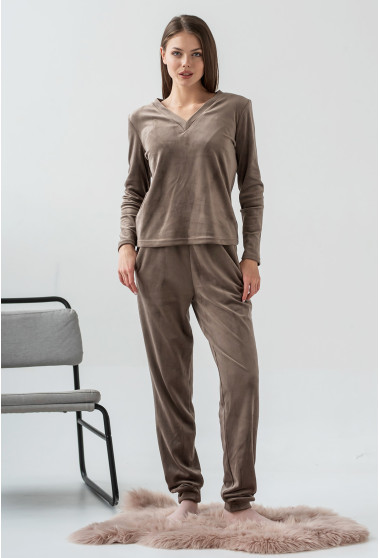 Бронзовый домашний велюровый костюм. Maritel. Изображенние 4