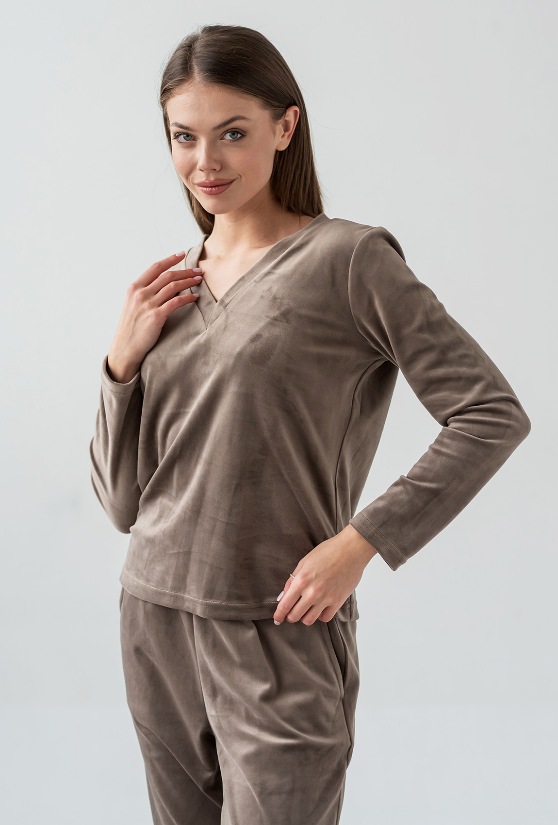 Бронзовий домашній велюровий костюм —  957645. Maritel. Зображення 3